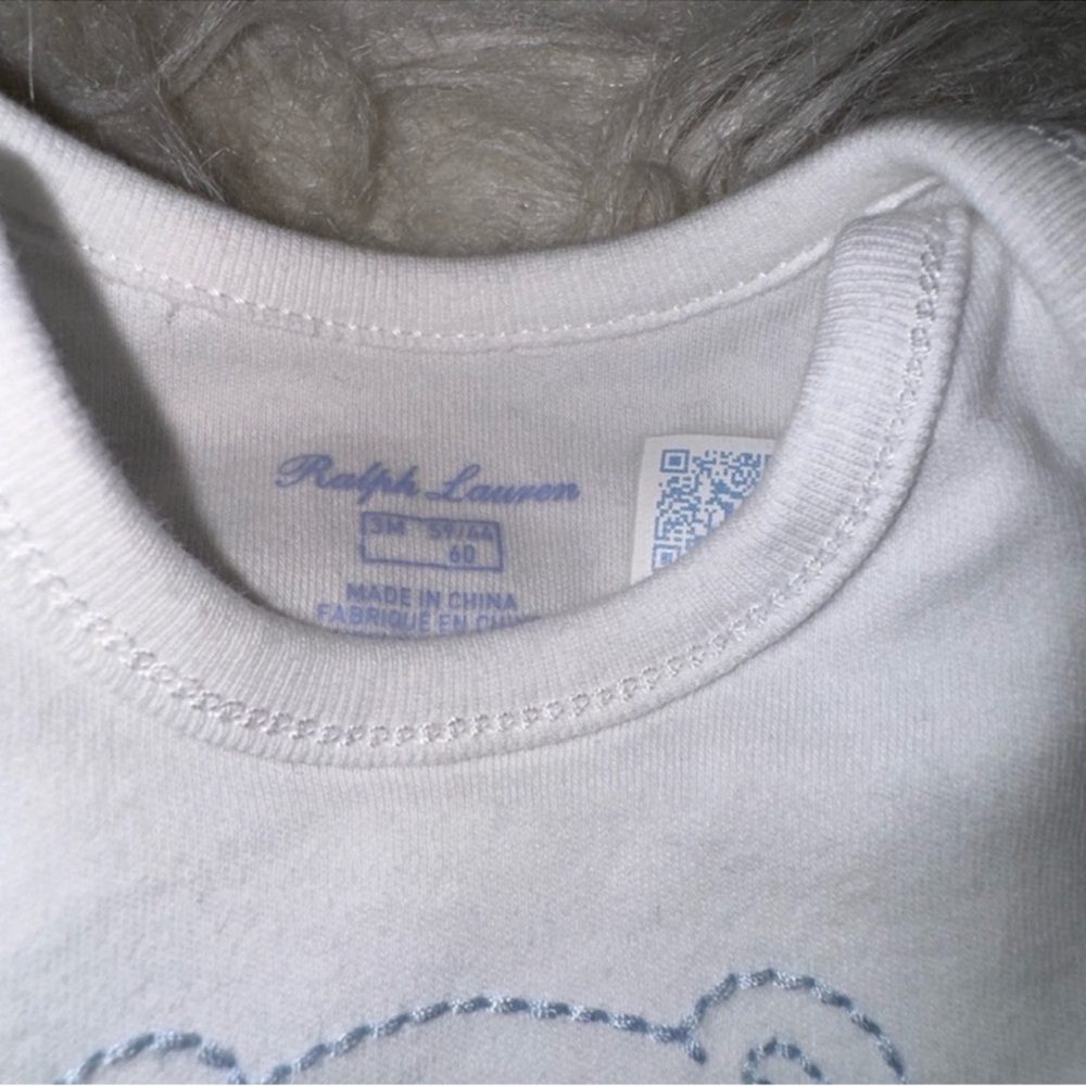 RALPH LAUREN POLO Bundle: Blue jeans, White & light blue onesie shirt& jacket. - Picture 4 of 9